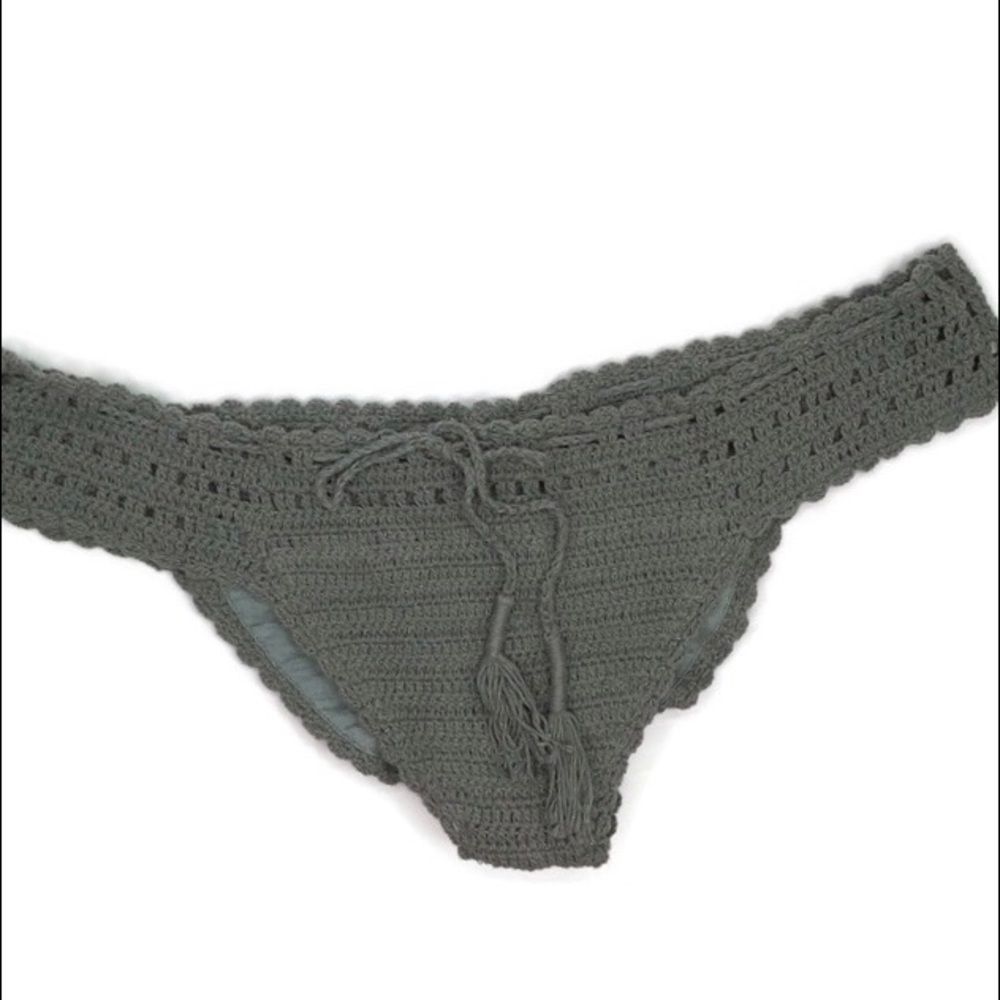 NEW Bali Chic Crochet Swimsuit Bottom Gray Size XL